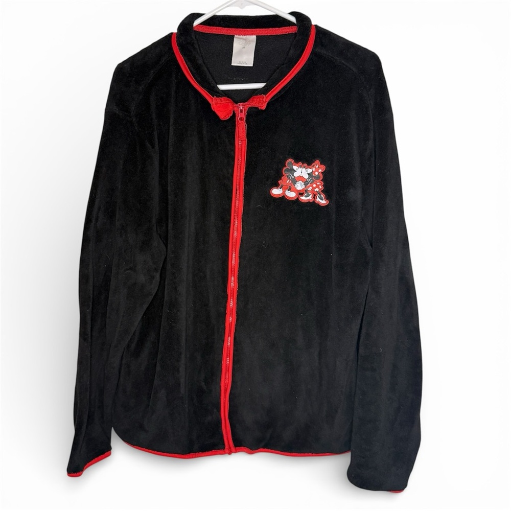 Disney Fleece Full Zip Jacket with Mickey and Minnie Kiss Patch Size 2XL